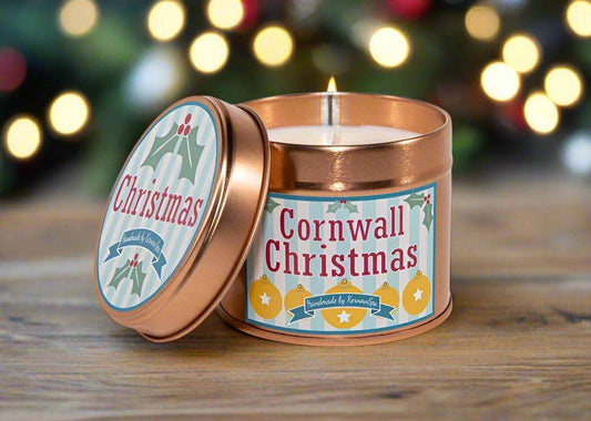 Cornwall Christmas Candle Tin - Spiced Apple Fragrance