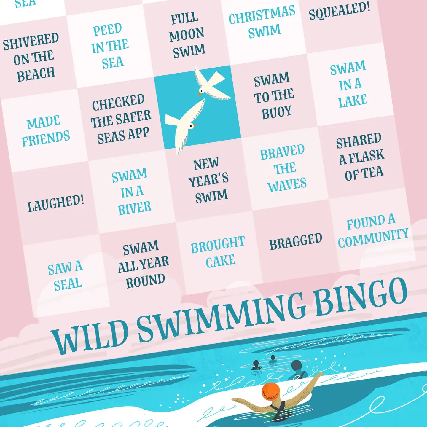 Wild Swimmer Bingo - A Fun Gift For Wild Swimmers