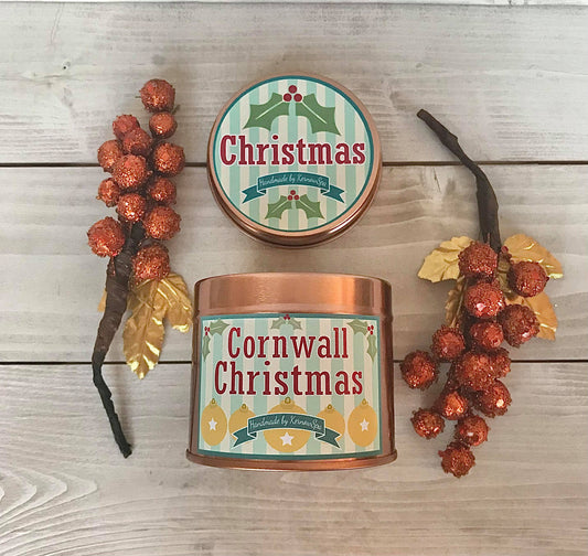 Cornwall Christmas Festive Cornish Candle - Spiced Apple Fragrance