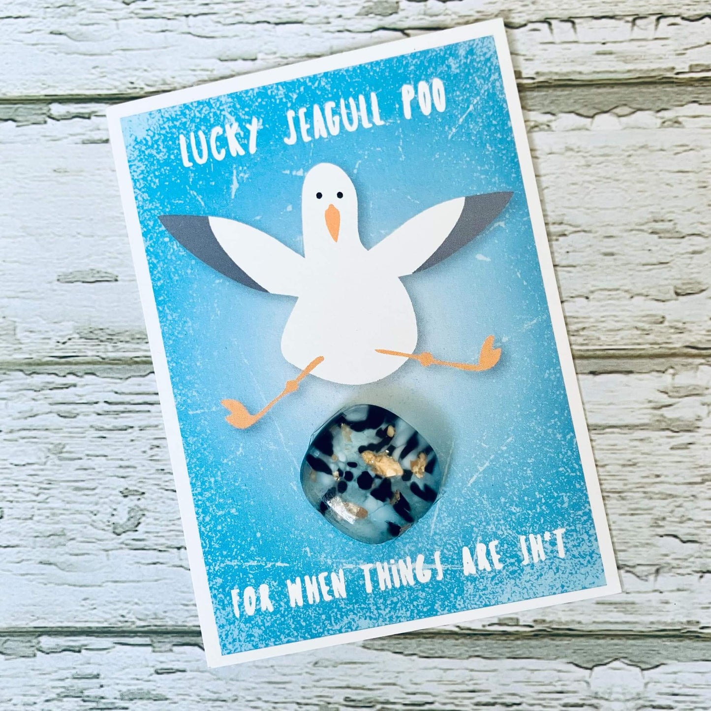 Lucky Seagull Poo Fused Glass Charm