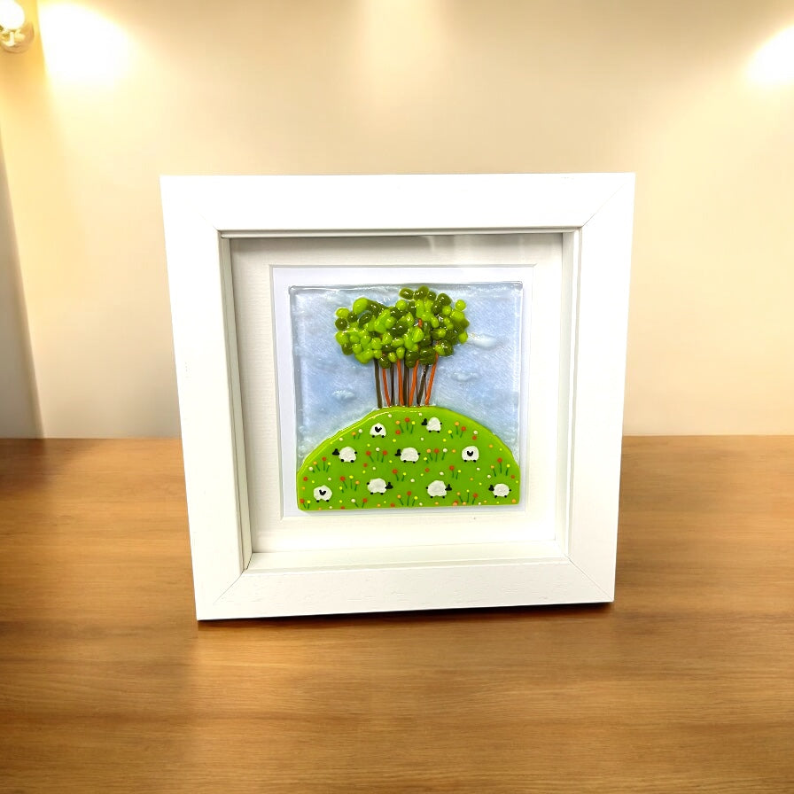 Nearly Home Handmade Fused Glass Square Picture - Cornish Gifts by Sandy Shores