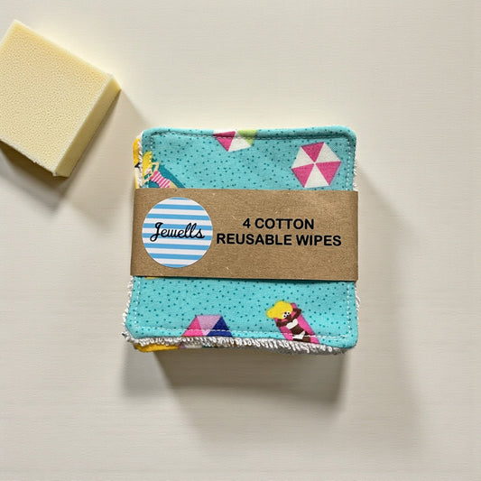 Beach Umbrellas Pattern Reusable Face Wipes - Pack of 4