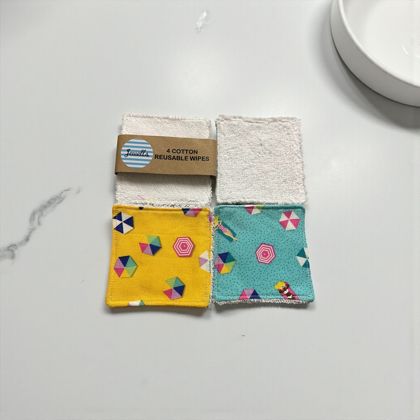 Beach Umbrellas Pattern Reusable Face Wipes - Pack of 4