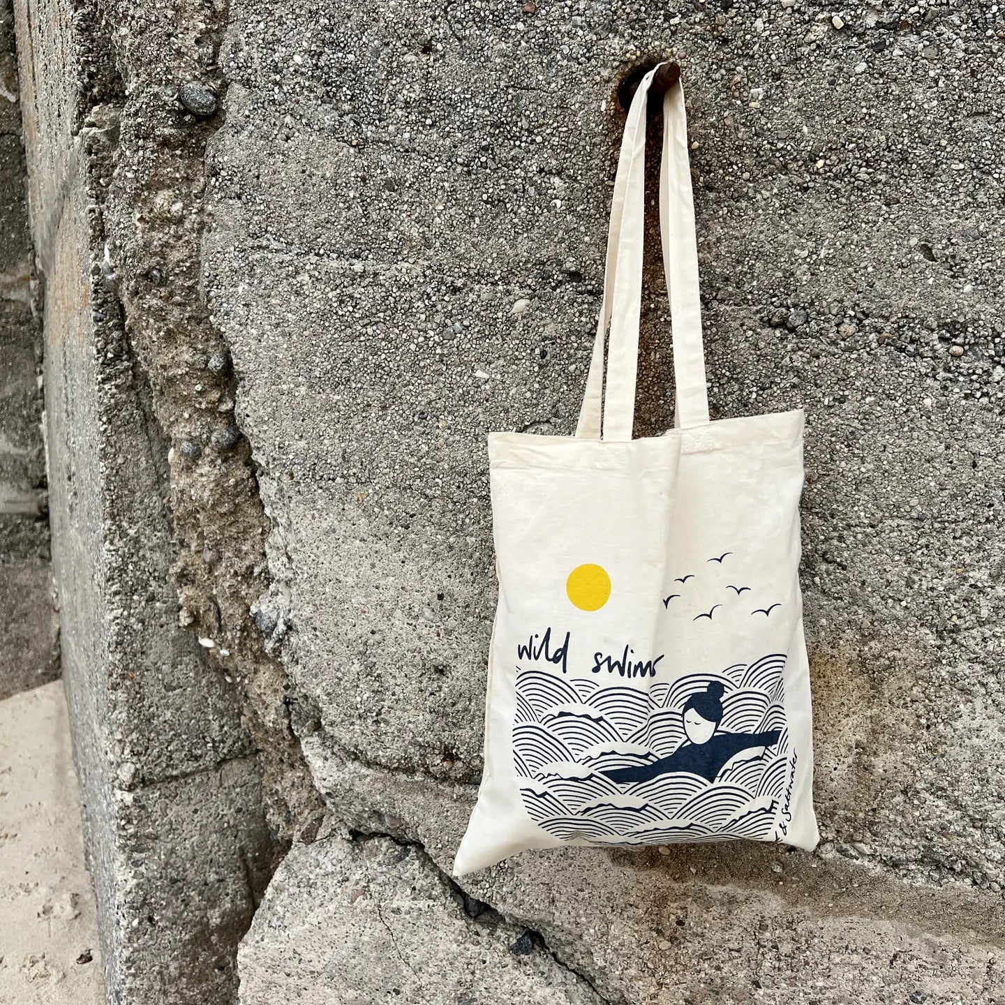 Wild Swims Screen Printed Jute Bag