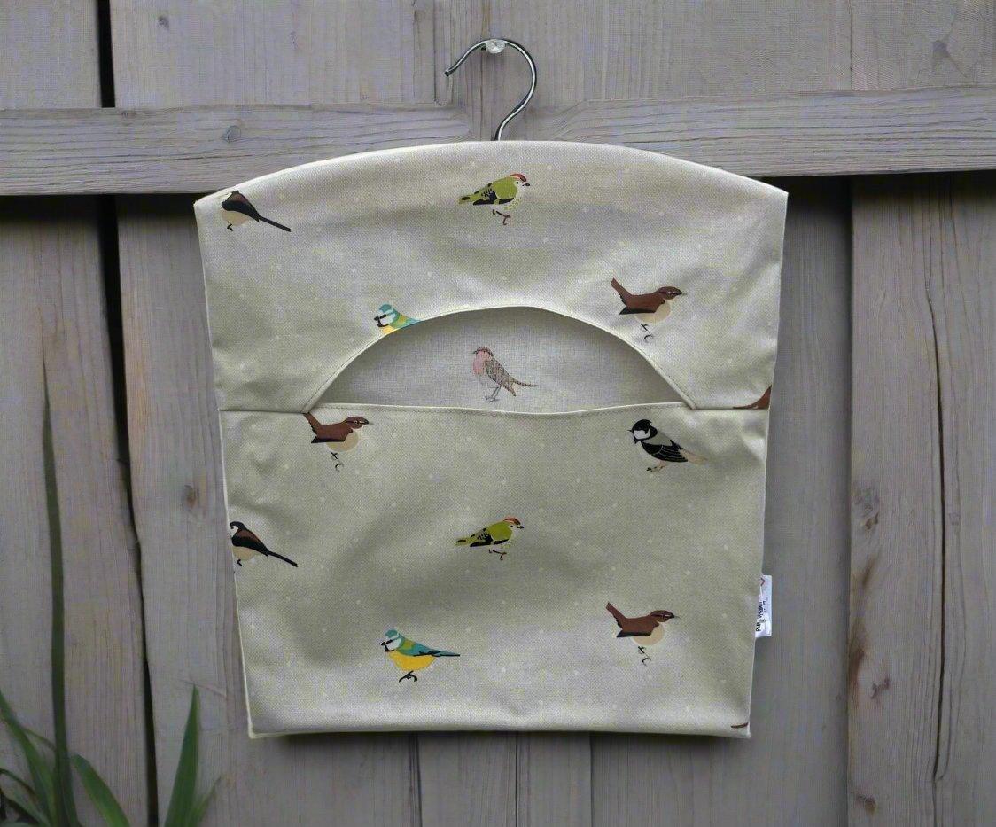 British Birds Handmade Oilcloth Peg Bag - Cornish Gifts by Sandy Shores