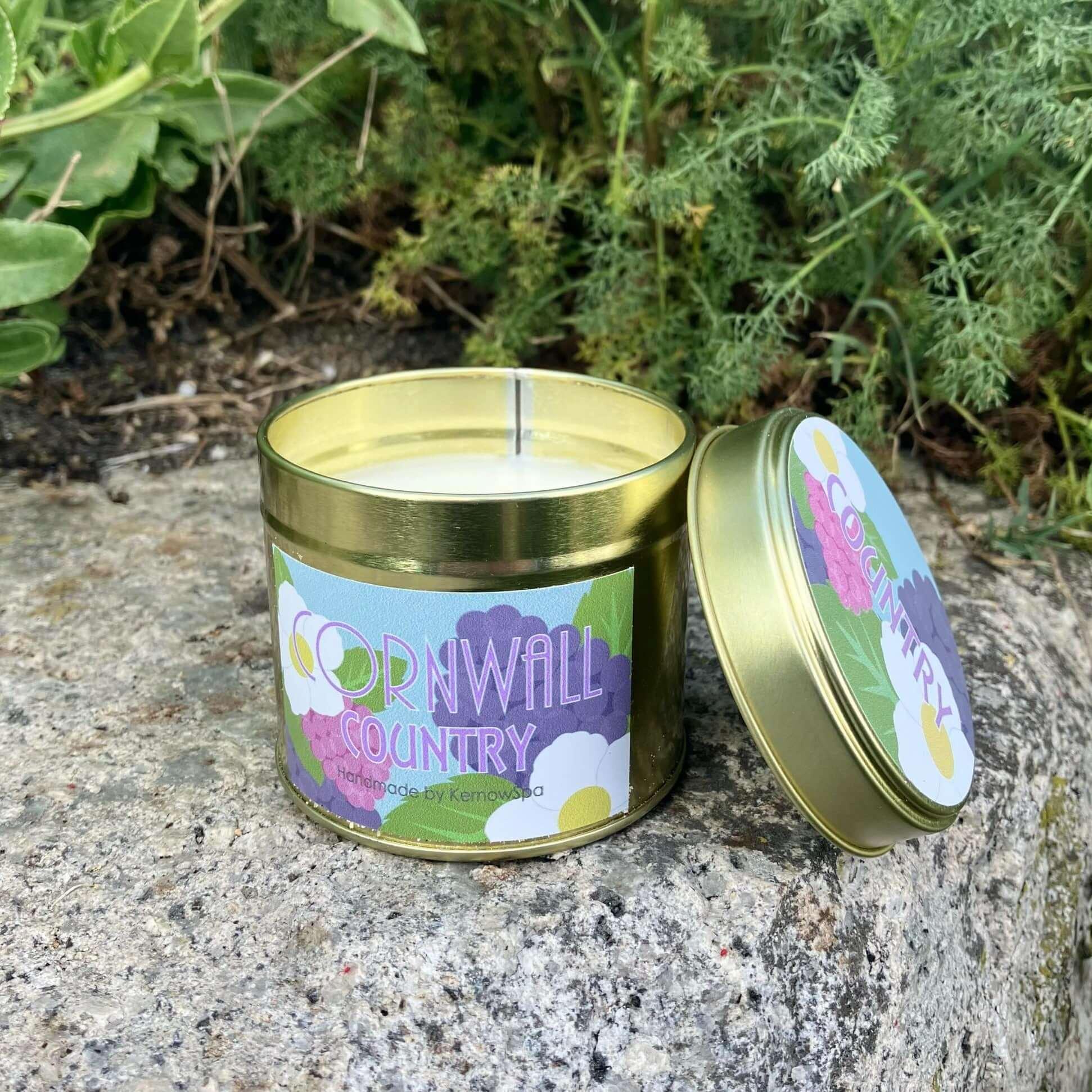Cornwall Country Soy Wax Candle Tin - Cornish Gifts by Sandy Shores