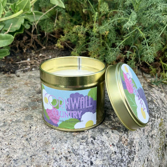 Cornwall Country Soy Wax Candle Tin - Cornish Gifts by Sandy Shores