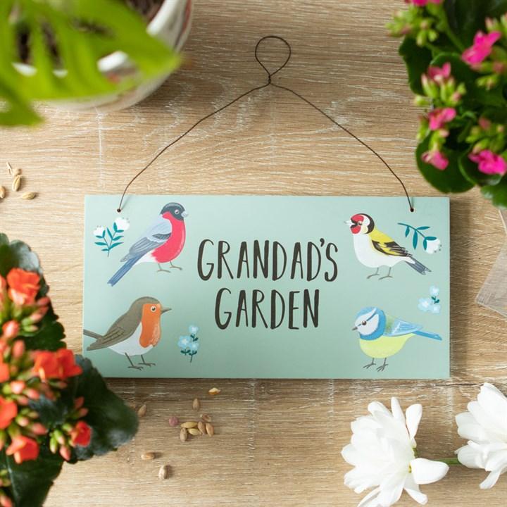 Grandads Garden Wooden Sign - Cornish Gifts by Sandy Shores