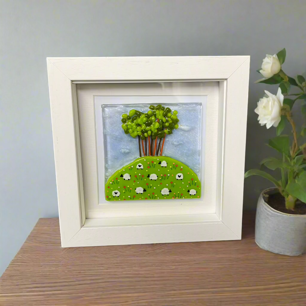 Nearly Home Handmade Fused Glass Square Picture - Cornish Gifts by Sandy Shores