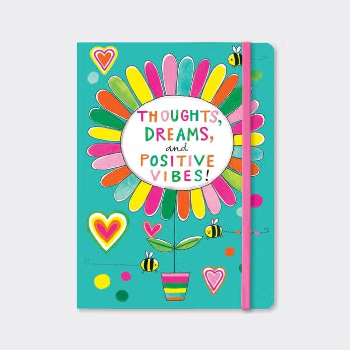 Positive Vibes Flower A5 Notebook by Rachel Ellen Designs - Cornish Gifts by Sandy Shores