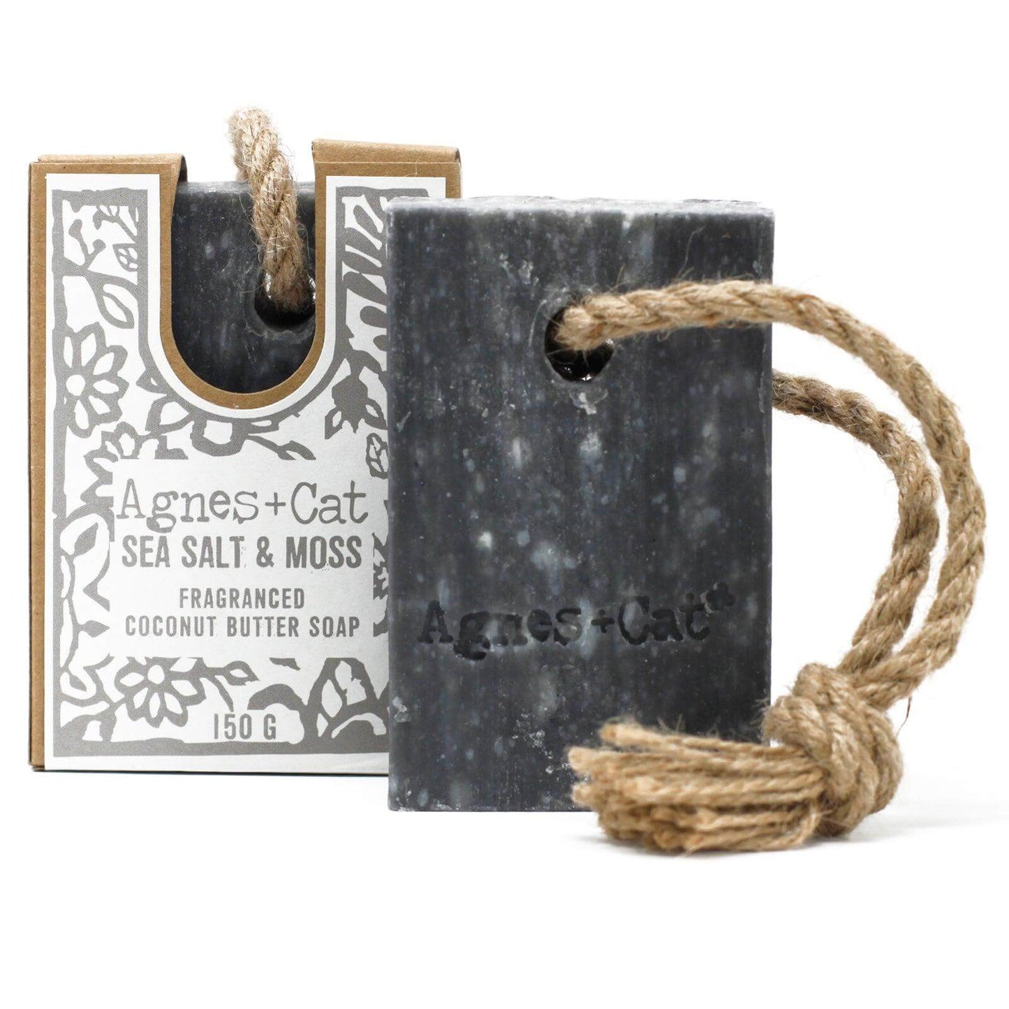 Sea Salt & Moss Coconut Butter Soap On A Rope - Cornish Gifts by Sandy Shores