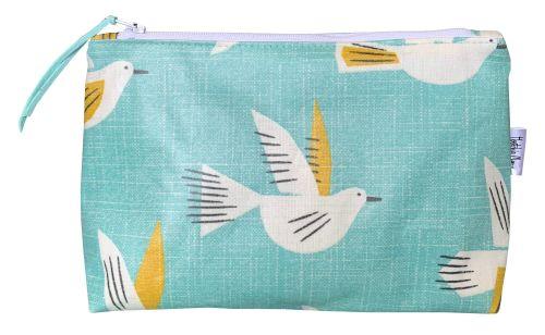 Seagull Blue Oil Cloth Handmade Wash Bag - Cornish Gifts by Sandy Shores