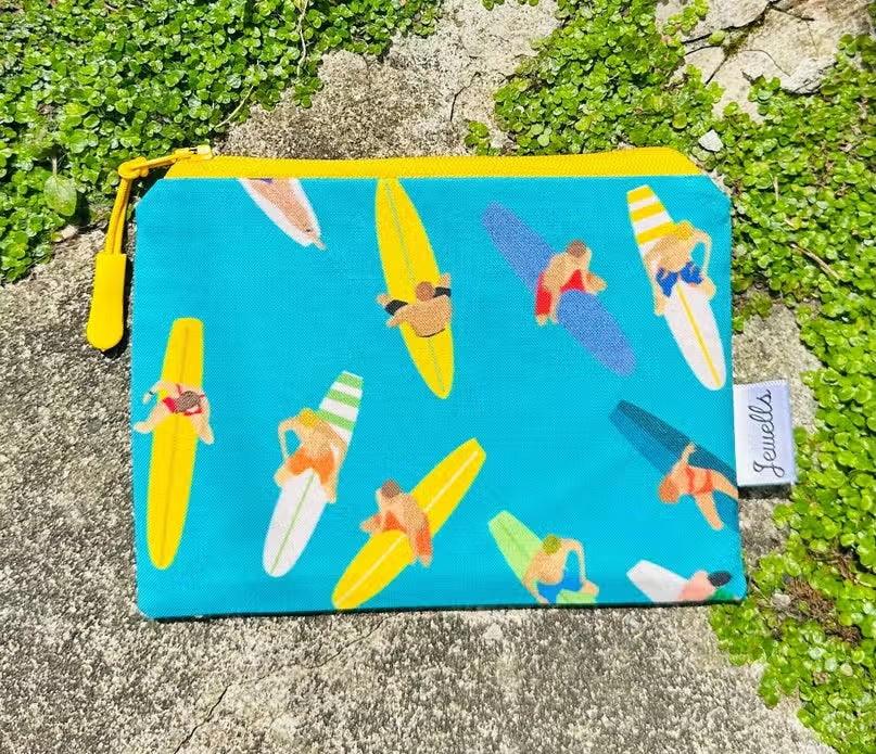 Surfer Pattern Cotton Coin Purse - Handmade in Cornwall - Cornish Gifts by Sandy Shores