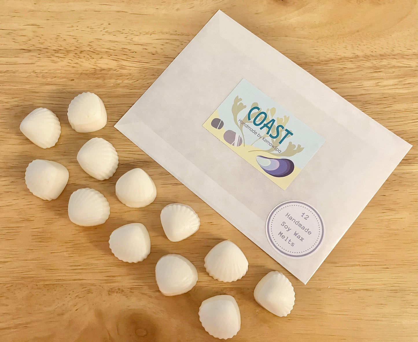 Coast (Ocean Breeze) Soy Wax Handmade Wax Melts - Pack of 12 - Sandy Shores Gift and Home