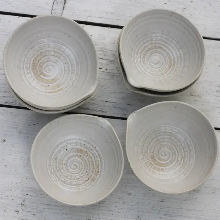 Handmade Ceramic White Glazed Garlic Puree Dish