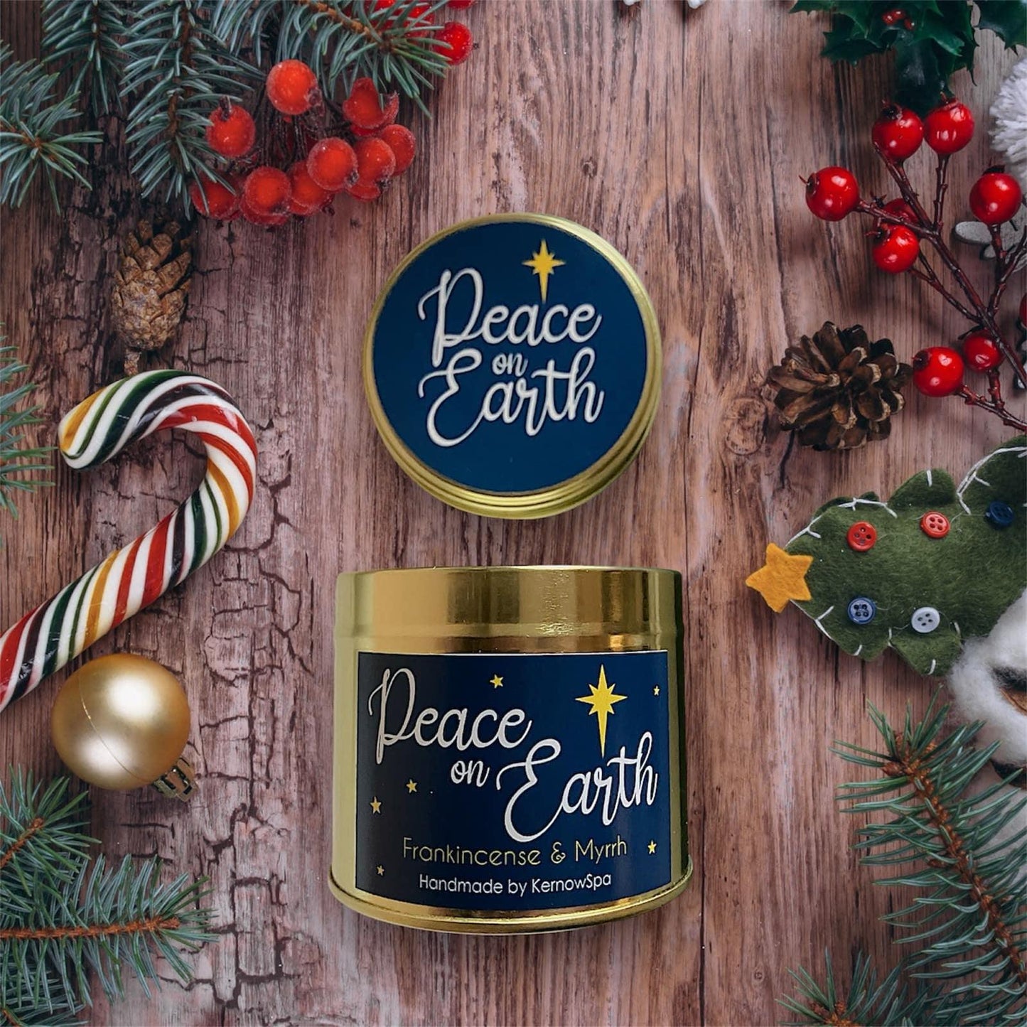 Peace On Earth Cornish Candle - Hand Poured Soy Wax Candle in a Tin