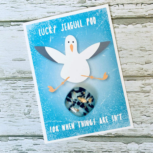 Lucky Seagull Poo Fused Glass Charm