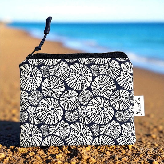 Sea Urchin Pattern Cotton Coin Purse - Handmade in Cornwall