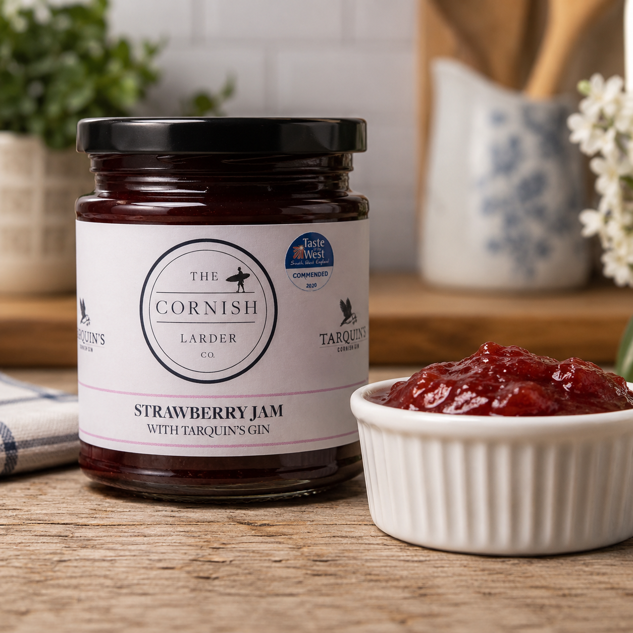 Strawberry Jam With Tarquins Gin - Handmade In Cornwall
