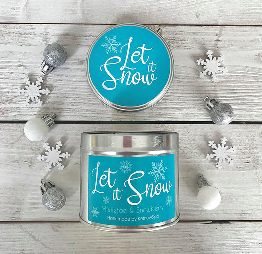 Let It Snow Festive Cornish Candle - Snowberry & Mistletoe Fragrance