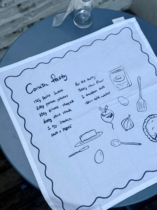 Pasty Napkin - Screen Printed Cotton Napkin or Towel