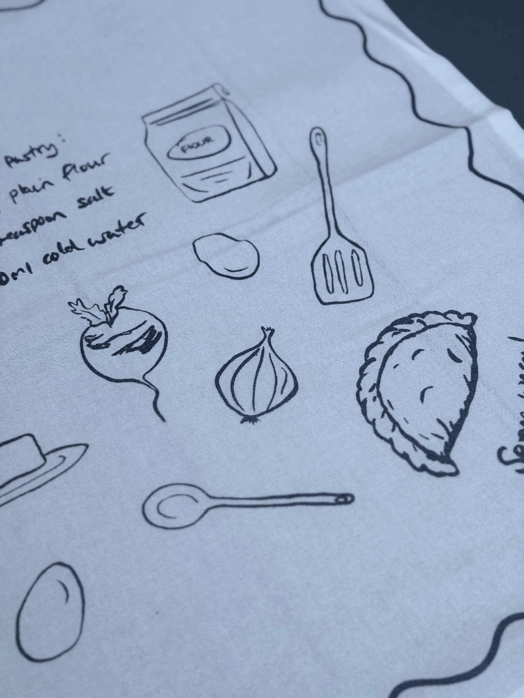 Pasty Napkin - Screen Printed Cotton Napkin or Towel