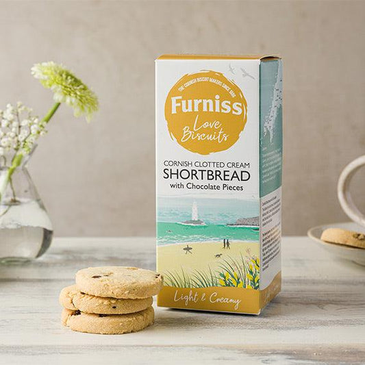 Cornish Clotted Cream Shortbread with Chocolate Chips - Cornish Gifts by Sandy Shores