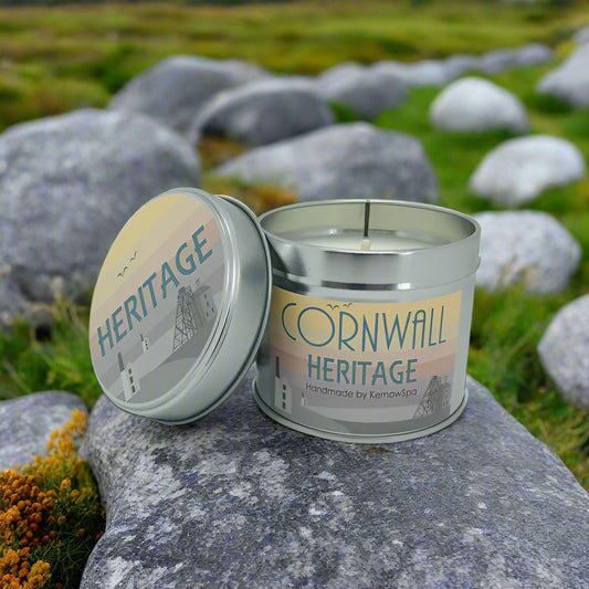Cornwall Heritage Soy Wax Cornish Candle Tin - Cornish Gifts by Sandy Shores