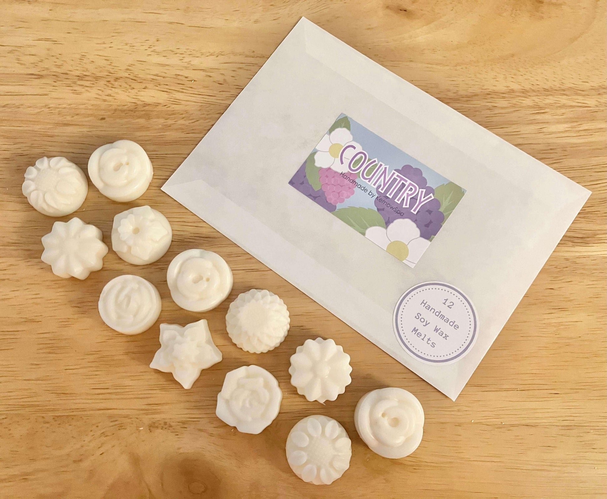Country (Blackberry & Bay) Soy Wax Handmade Wax Melts - Pack of 12 - Cornish Gifts by Sandy Shores