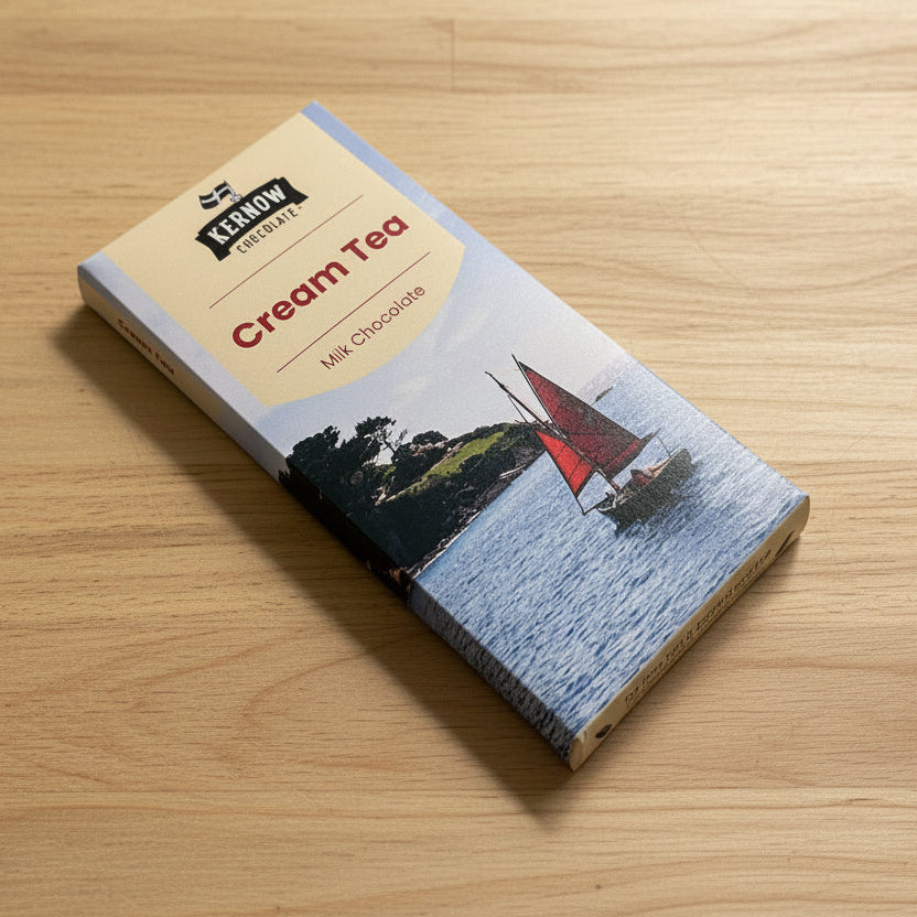Chocolate bar packaging with a scenic design