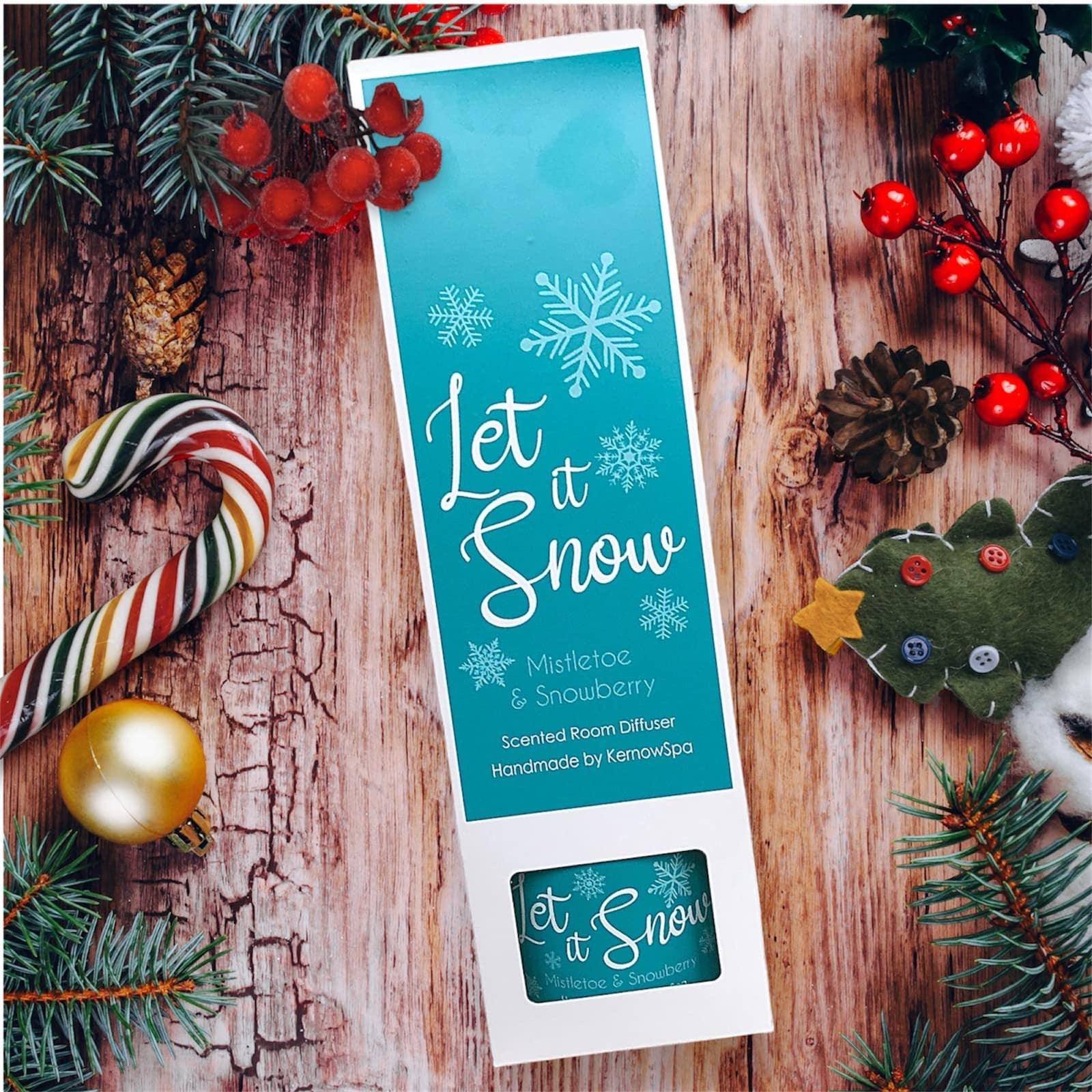 Let It Snow Hand Poured Scented Reed Diffuser - Handmade in Cornwall - Cornish Gifts by Sandy Shores
