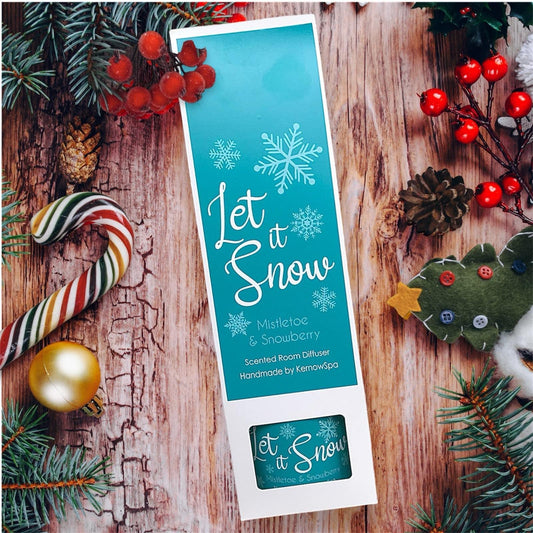Let It Snow Hand Poured Scented Reed Diffuser - Handmade in Cornwall - Cornish Gifts by Sandy Shores