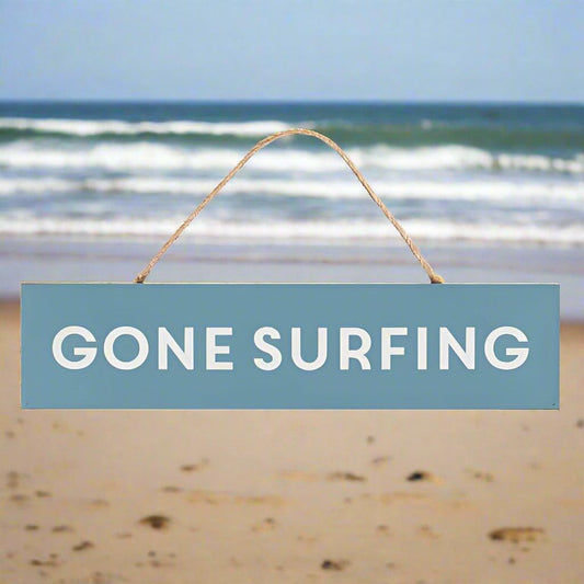 Long Gone Surfing Wooden Sign - Cornish Gifts by Sandy Shores