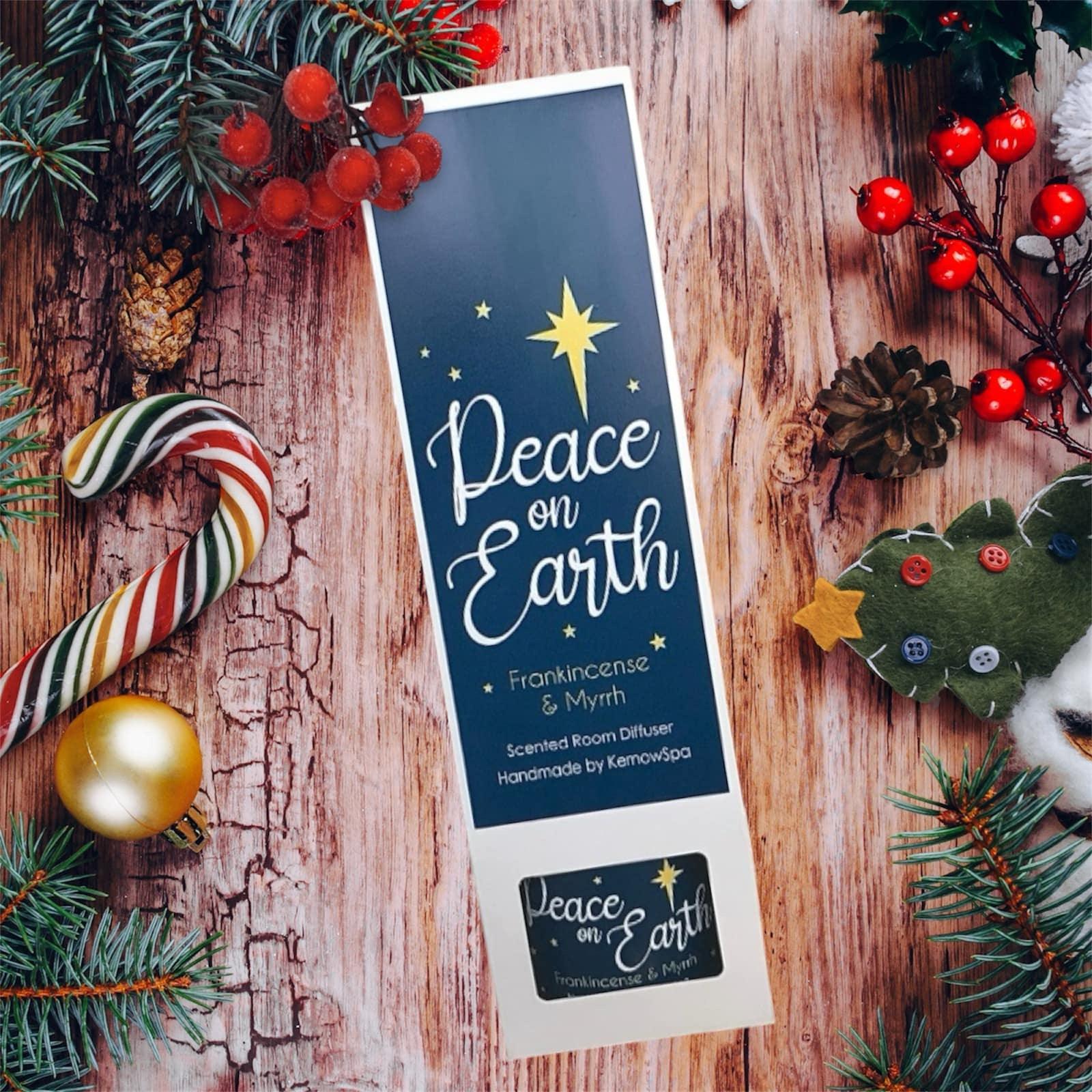 Peace On Earth Hand Poured Scented Reed Diffuser - Handmade in Cornwall - Cornish Gifts by Sandy Shores