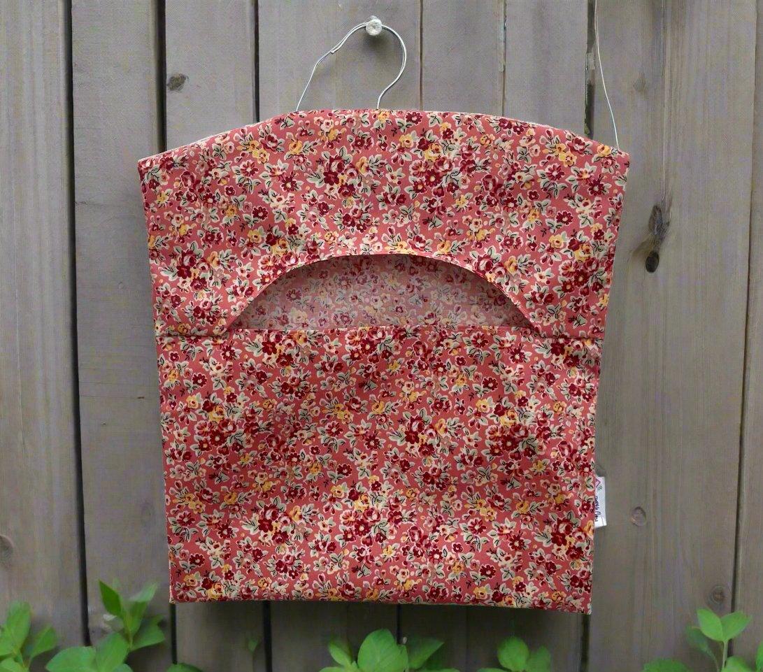 Red and Pink Floral Liberty Handmade Oilcloth Peg Bag - Cornish Gifts by Sandy Shores