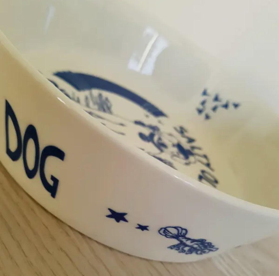 Salty Old Sea Dog Bone China Dog Bowl - Cornish Gifts by Sandy Shores