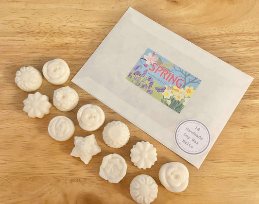 Spring (Fresh Florals) Soy Wax Handmade Wax Melts - Pack of 12 - Cornish Gifts by Sandy Shores